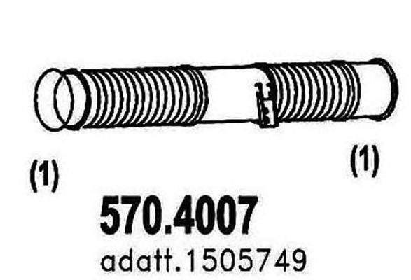 Гофрированная труба, выхлопная система ASSO 570.4007