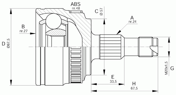 Шарнирный комплект, приводной вал OPEN PARTS CVJ5354.10