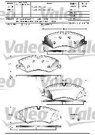 Комплект тормозных колодок, дисковый тормоз VALEO 601324