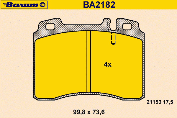 Комплект тормозных колодок, дисковый тормоз BARUM 21153