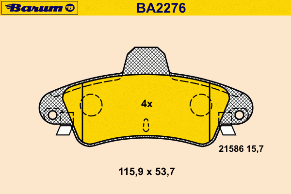 Комплект тормозных колодок, дисковый тормоз BARUM 21586