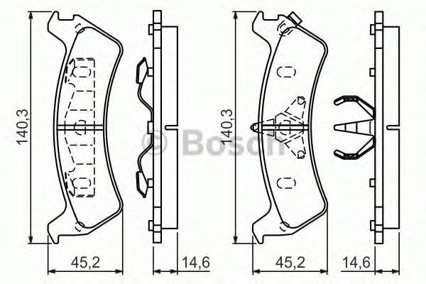 Комплект тормозных колодок, дисковый тормоз BOSCH 0 986 424 655