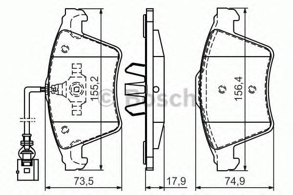 Комплект тормозных колодок, дисковый тормоз BOSCH BP1017