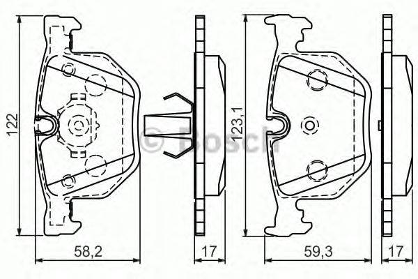Комплект тормозных колодок, дисковый тормоз BOSCH 0 986 494 286
