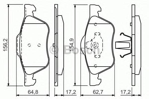 Комплект тормозных колодок, дисковый тормоз BOSCH BP1319