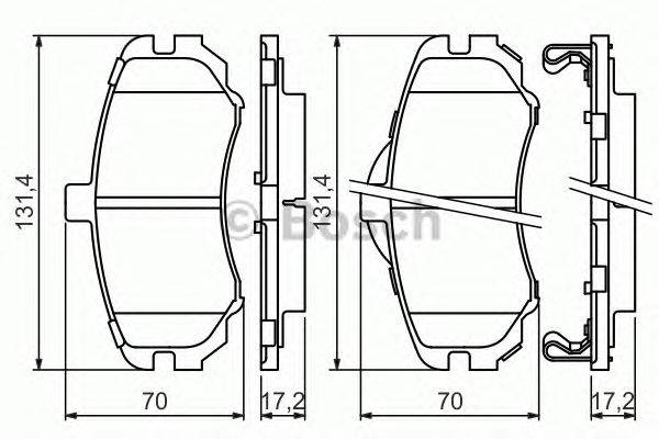 Комплект тормозных колодок, дисковый тормоз BOSCH 0986494426