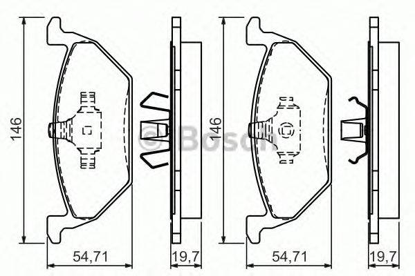 Комплект тормозных колодок, дисковый тормоз BOSCH 23131