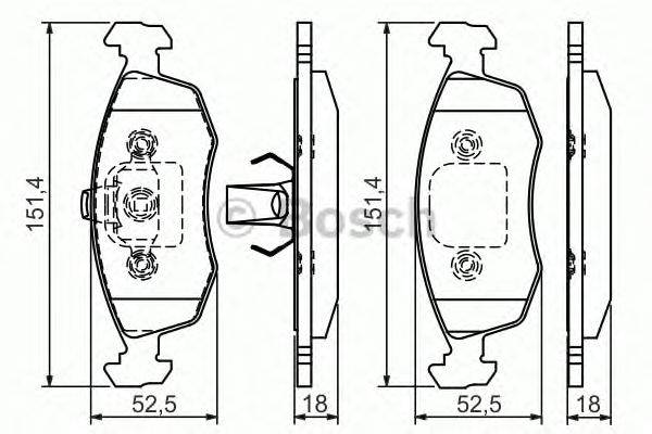 Комплект тормозных колодок, дисковый тормоз BOSCH 0 986 495 016