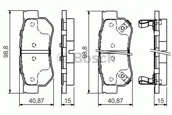 Комплект тормозных колодок, дисковый тормоз BOSCH 0 986 495 022