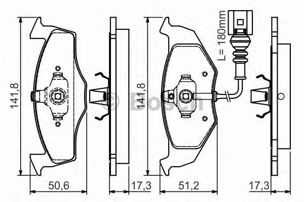 Комплект тормозных колодок, дисковый тормоз BOSCH 0 986 495 021