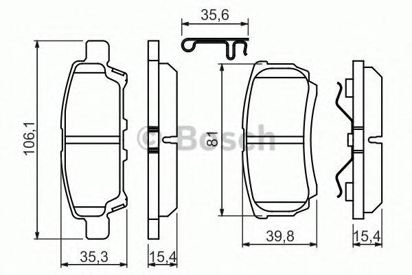 Комплект тормозных колодок, дисковый тормоз BOSCH BP1421