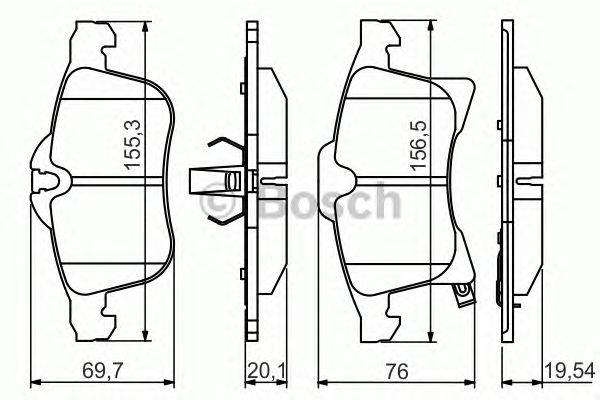 Комплект тормозных колодок, дисковый тормоз BOSCH 0 986 494 513