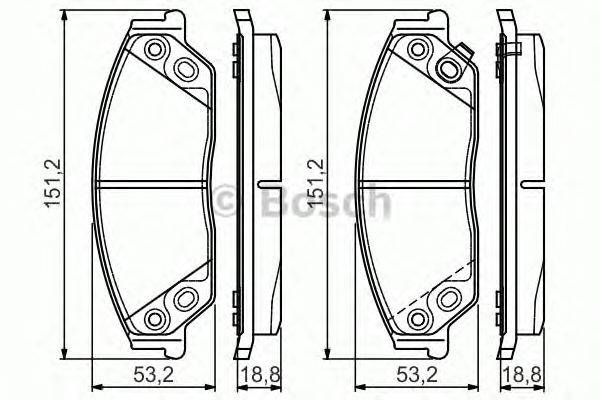 Комплект тормозных колодок, дисковый тормоз BOSCH 25610