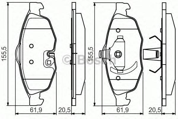 Комплект тормозных колодок, дисковый тормоз BOSCH 23951