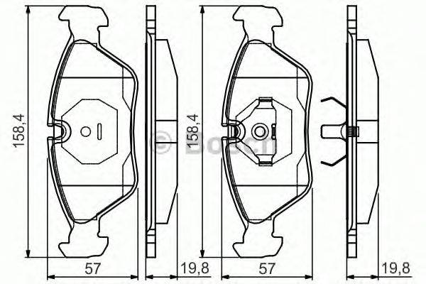 Комплект тормозных колодок, дисковый тормоз BOSCH 0 986 495 162