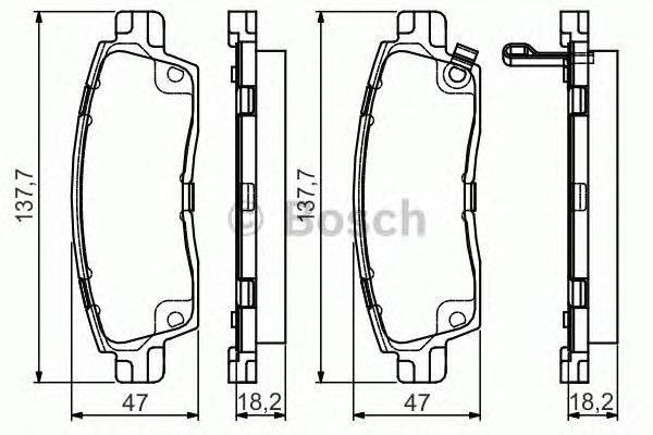 Комплект тормозных колодок, дисковый тормоз BOSCH 0 986 495 164