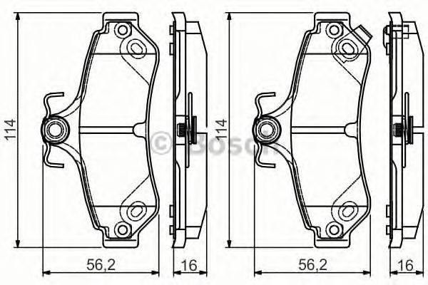 Комплект тормозных колодок, дисковый тормоз BOSCH 25599