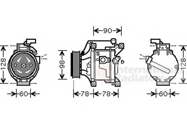 Компрессор, кондиционер VAN WEZEL 5300K443