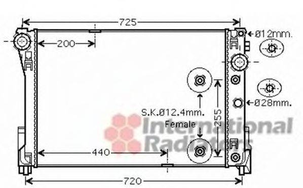 Радиатор, охлаждение двигателя VAN WEZEL 30002546