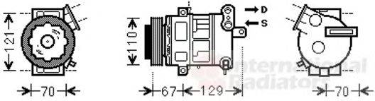 Компрессор, кондиционер VAN WEZEL 3700K558