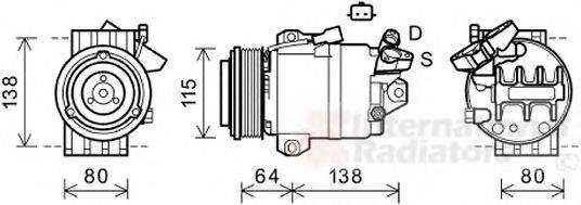 Компрессор, кондиционер VAN WEZEL 4300K565