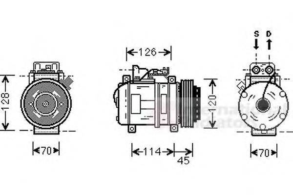 Компрессор, кондиционер VAN WEZEL 3000K278