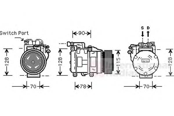 Компрессор, кондиционер VAN WEZEL 7700K030