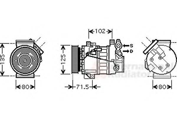 Компрессор, кондиционер VAN WEZEL 4300K393