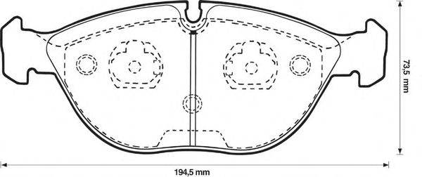 Комплект тормозных колодок, дисковый тормоз JURID 21484