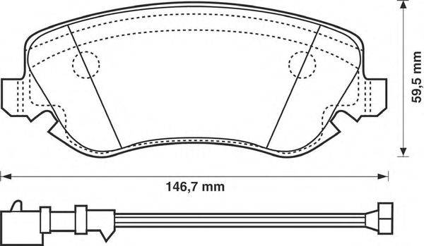 Комплект тормозных колодок, дисковый тормоз JURID 23761