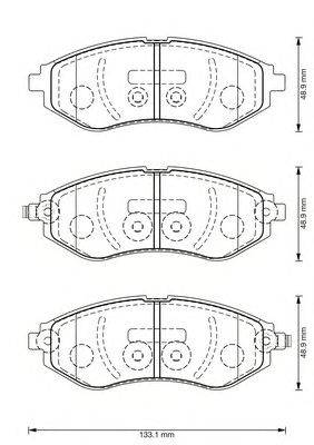 Комплект тормозных колодок, дисковый тормоз JURID 573371J