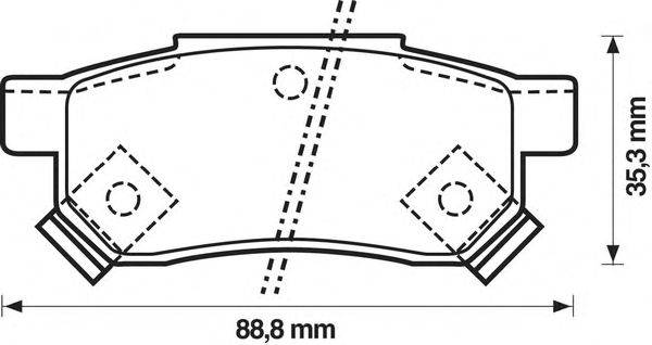 Комплект тормозных колодок, дисковый тормоз BENDIX 21312
