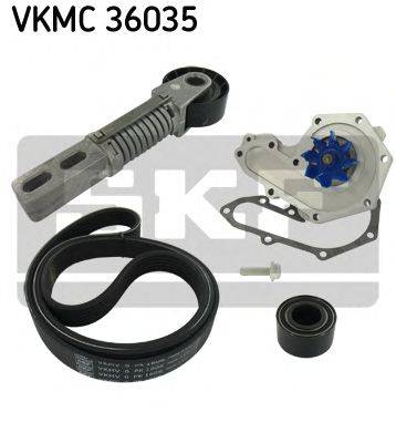 Водяной насос + комплект ручейковых ремней SKF VKMC36035