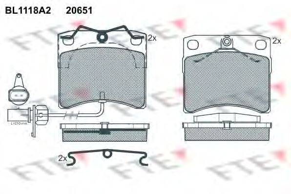Комплект тормозных колодок, дисковый тормоз FTE 23176