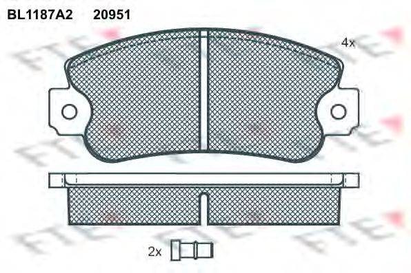 Комплект тормозных колодок, дисковый тормоз FIAT 77362266