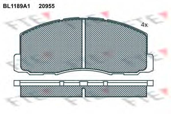 Комплект тормозных колодок, дисковый тормоз FTE BL1189A1