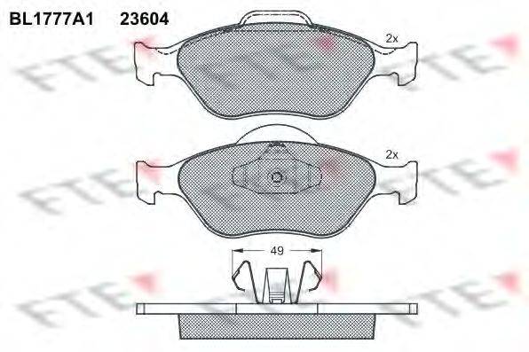 Комплект тормозных колодок, дисковый тормоз FTE 23604
