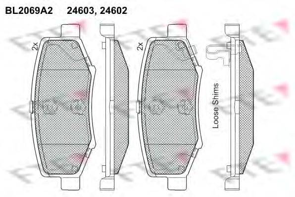 Комплект тормозных колодок, дисковый тормоз FTE 24602