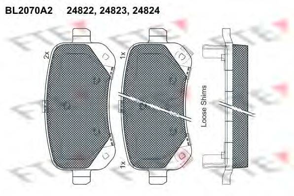 Комплект тормозных колодок, дисковый тормоз FTE BL2070A2