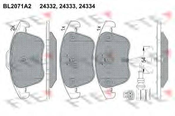 Комплект тормозных колодок, дисковый тормоз FTE 24334