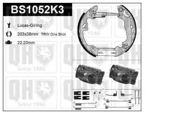 Комплект тормозов, барабанный тормозной механизм QUINTON HAZELL BS1052K3