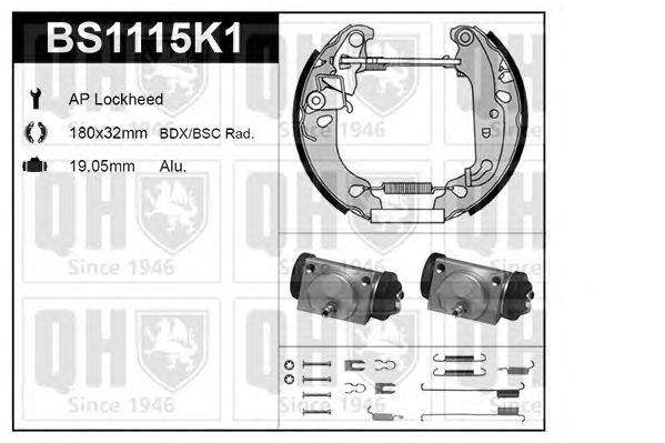 Комплект тормозов, барабанный тормозной механизм QUINTON HAZELL BS1115K1