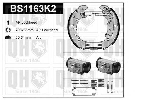 Комплект тормозов, барабанный тормозной механизм QUINTON HAZELL BS1163K2