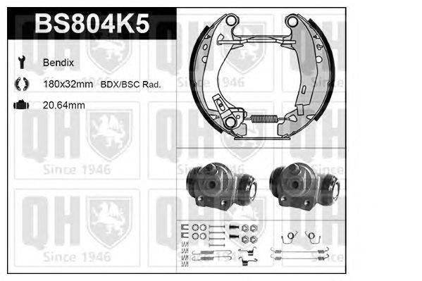 Комплект тормозов, барабанный тормозной механизм QUINTON HAZELL BS804K5