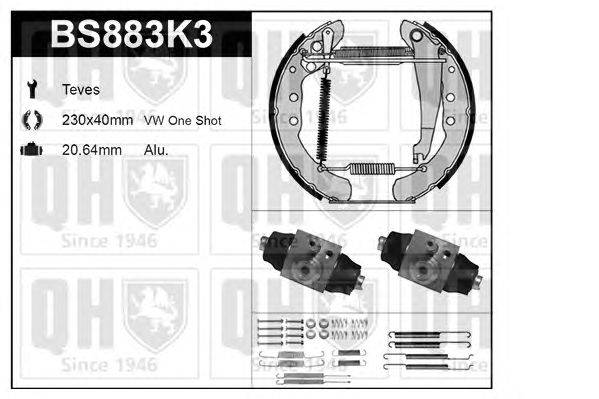 Комплект тормозов, барабанный тормозной механизм QUINTON HAZELL BS883K3