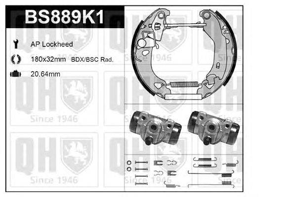 Комплект тормозов, барабанный тормозной механизм QUINTON HAZELL BS889K1