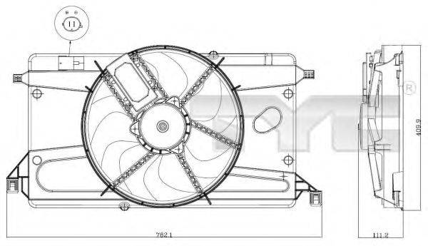 Вентилятор, охлаждение двигателя TYC 8200002