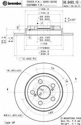 Тормозной диск BREMBO 08.B493.10