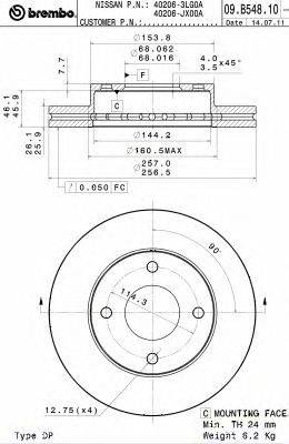 Тормозной диск BREMBO 09.B548.10