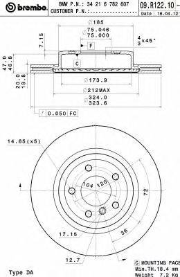 Тормозной диск BREMBO 09R12211